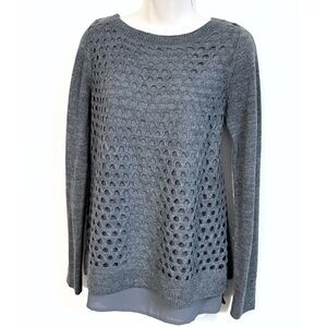 NWT The Limited lined open knit relaxed fit pullover lightweight sweater s…